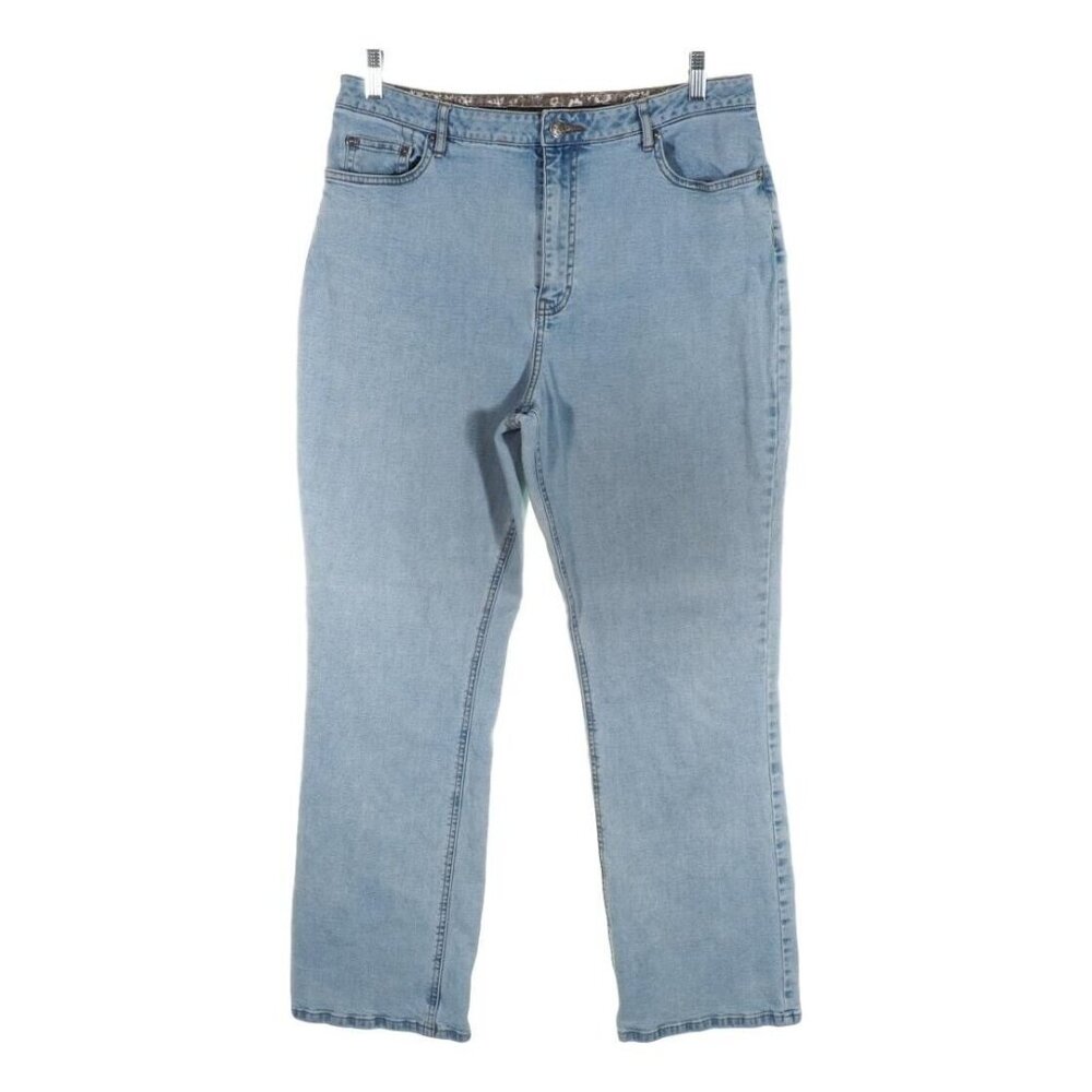 Monterey Bay Jeans Womens Size 16 Soft Boot Cut Stretch Light 34 x 33 Stone Wash